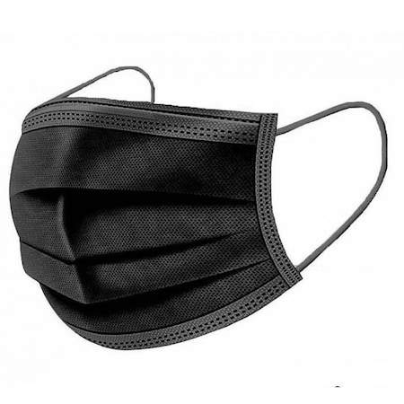 Face Mask3Ply Black Single Mask